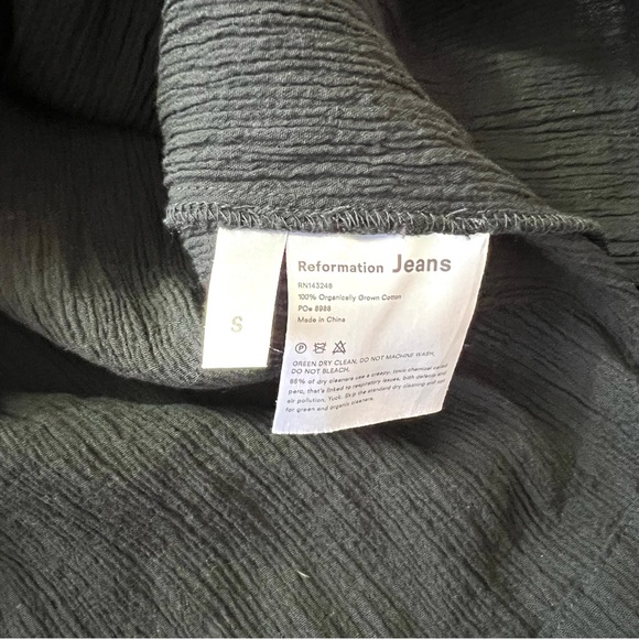 Reformation Jeans Women’s Black Puff Sleeve Mini Dress Small Cotton - Picture 9 of 10